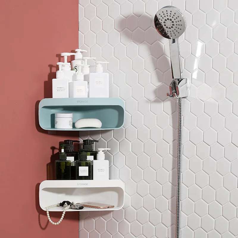 Настенная угловая полка для хранения в ванную комнату пластиковые настенные