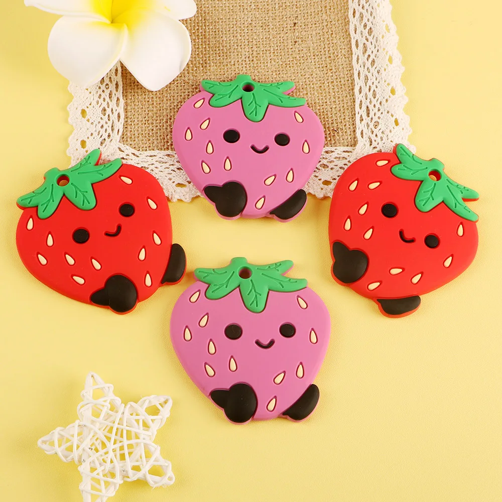 Sunrony-mordedor de silicona para lactancia, mordedor de frutas y fresas de dibujos animados, sin BPA, para dentici&oacute;n, 5 unidades-2