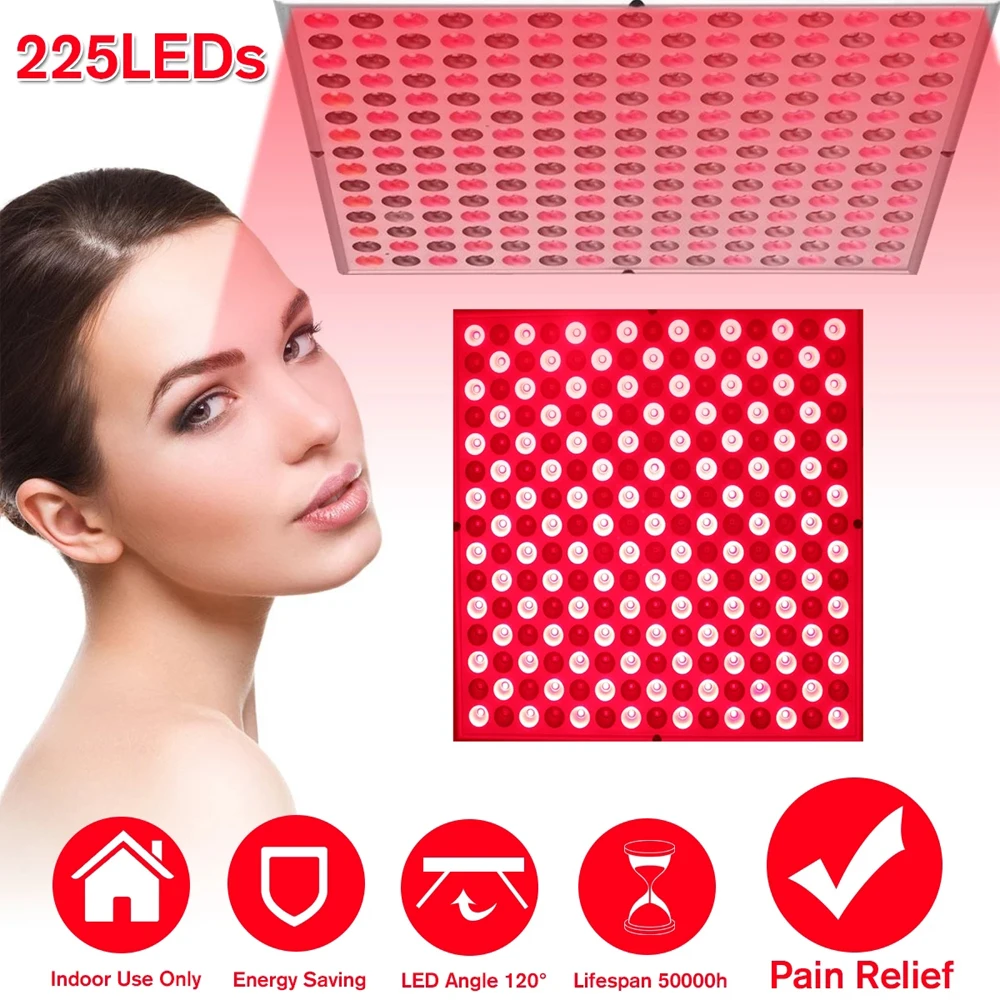 850nm 45W Red Led Light Therapy Infrared 225 LED Anti Aging Therapy Light for Full Body Skin Pain Relief Red LED Grow Light
