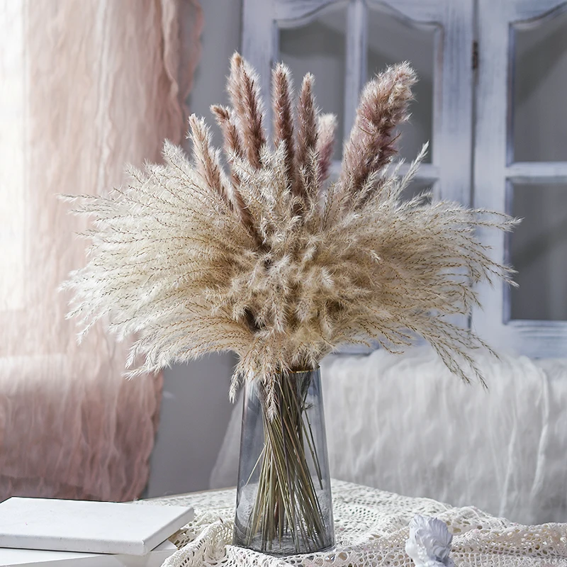 

Wedding Pampas Grass Decor Feather Flowers Bouquet Natural Dried Flower Pampas Plants Easter Christmas Decorations Home Decor