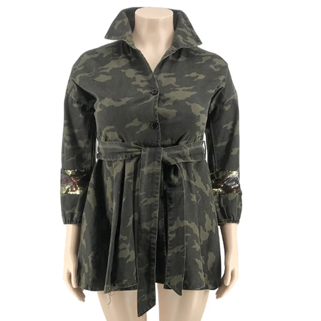 Женское камуфляжное платье SAGACE лоскутное облегающее с отложным воротником и