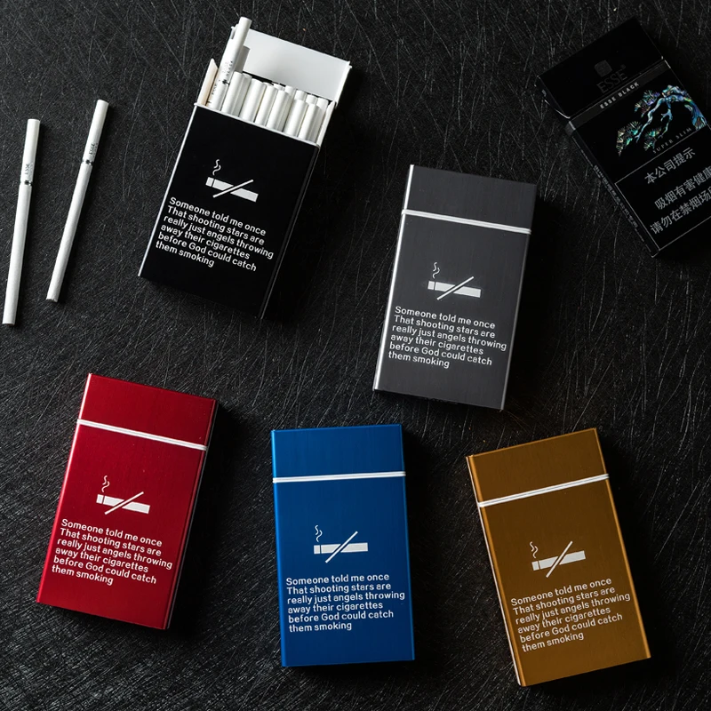 Женский футляр для сигарет чехол цитаты подарок женщин тонкий 20 Sticks алюминиевый