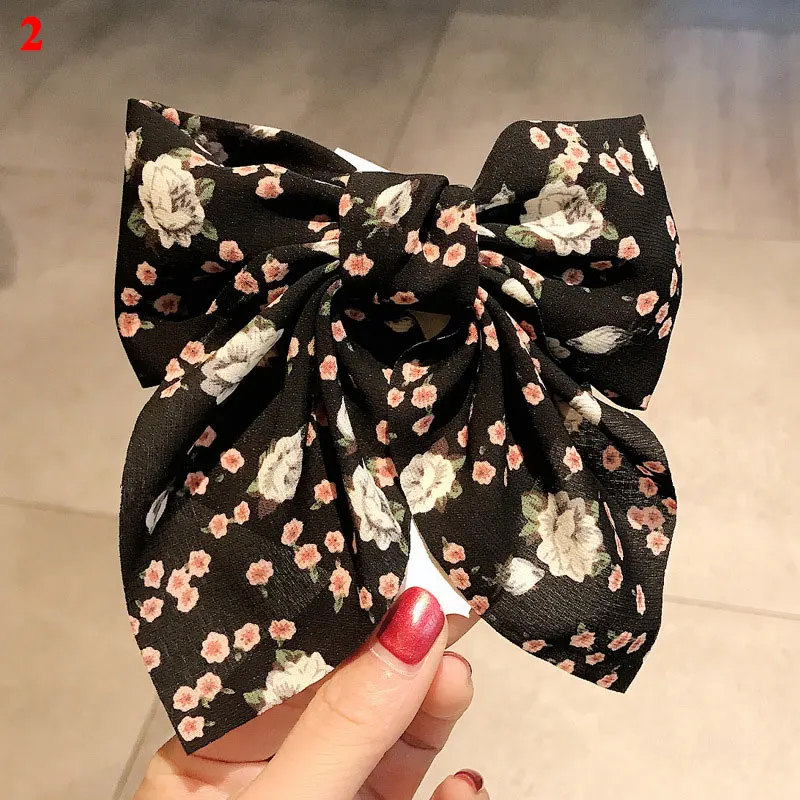 

Multiple Styles Fashion Hair Clip Beautiful Flowers Dot Printed Big Bow Hairpin Barrettes Women Girls Hair Accessoriesr Hairgrip