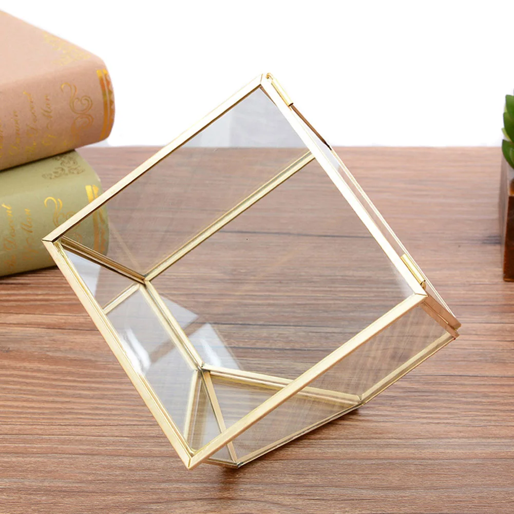 Горячая 1 шт. стеклянная коробка для хранения ювелирных изделий Прозрачный