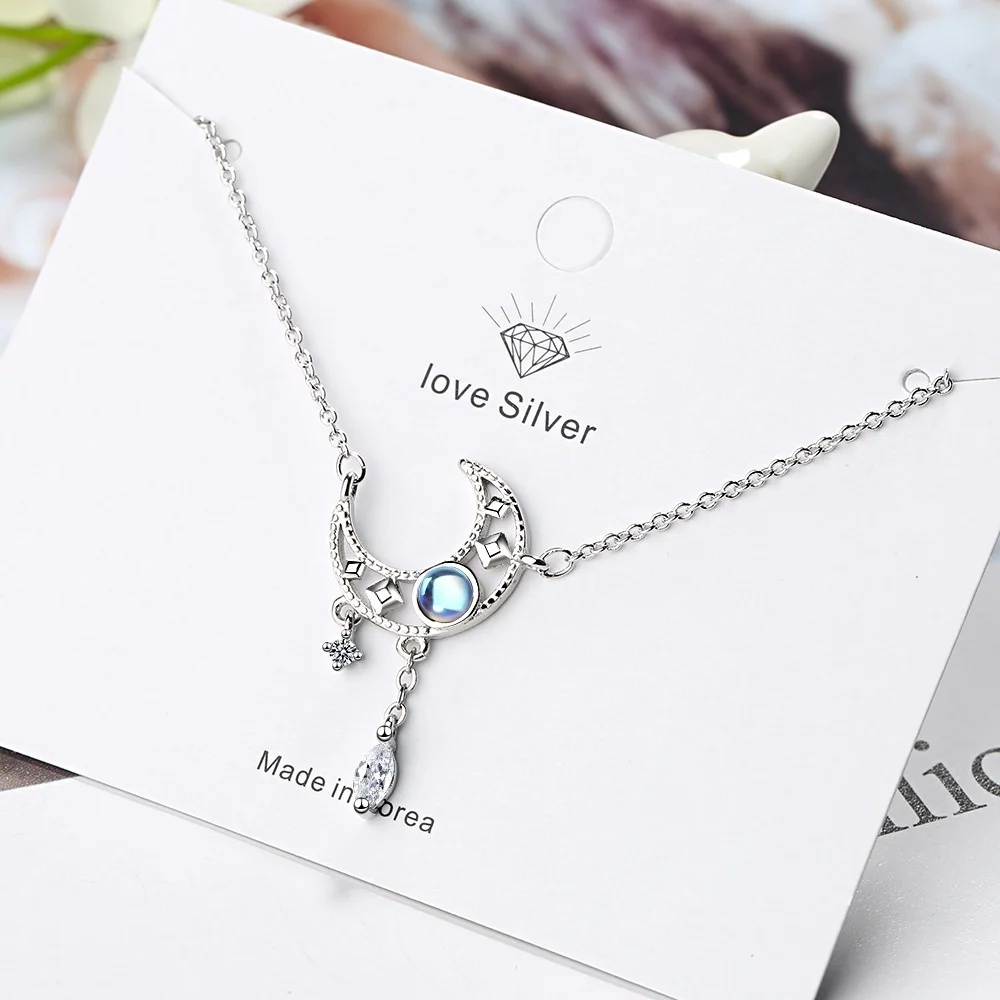 

Colorful Moon Necklace simple, fresh and sweet design