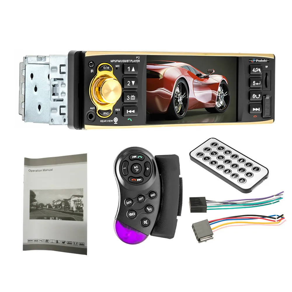 Only Radio XIAOMI 4019B Автомагнитола 1 Din аудио стерео USB AUX TF карта FM Bluetooth радио станция MP3 плеер+ камера заднего вида пульт дистанционного управления - Цвет: Only Radio