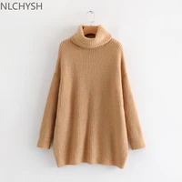 womens turtleneck sweater female solid loose pullovers soft warm jumper candy color oversized sweaters women tops autumn winter