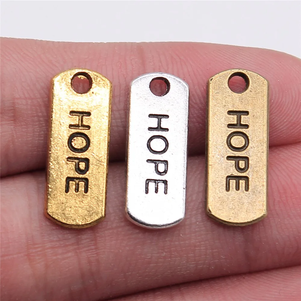 

10 шт. 21x8 мм надеемся с очаровательными тегами Кулоны из нержавеющей стали для Изготовления Ювелирных Изделий Античное золото надеемся Куло...