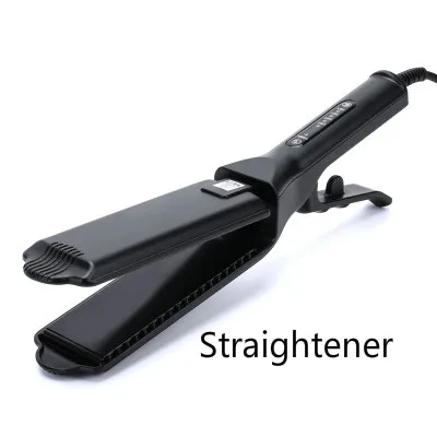 Straightener Профессиональный керамический гофрированный утюжок для волос, волнистый гофрированный утюжок, электрические щипцы для завивки, гофрированные широкие пластины, красивый утюжок для волос - Цвет: Straightener