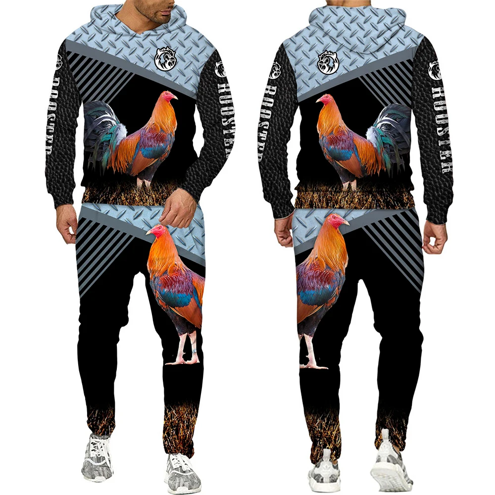 

Cool Pheasant Rooster Hunting Camo Hoodies Suit 3D Printed Cock Animal Pullover Sweatshirt + Sport Pants Tracksuit Set