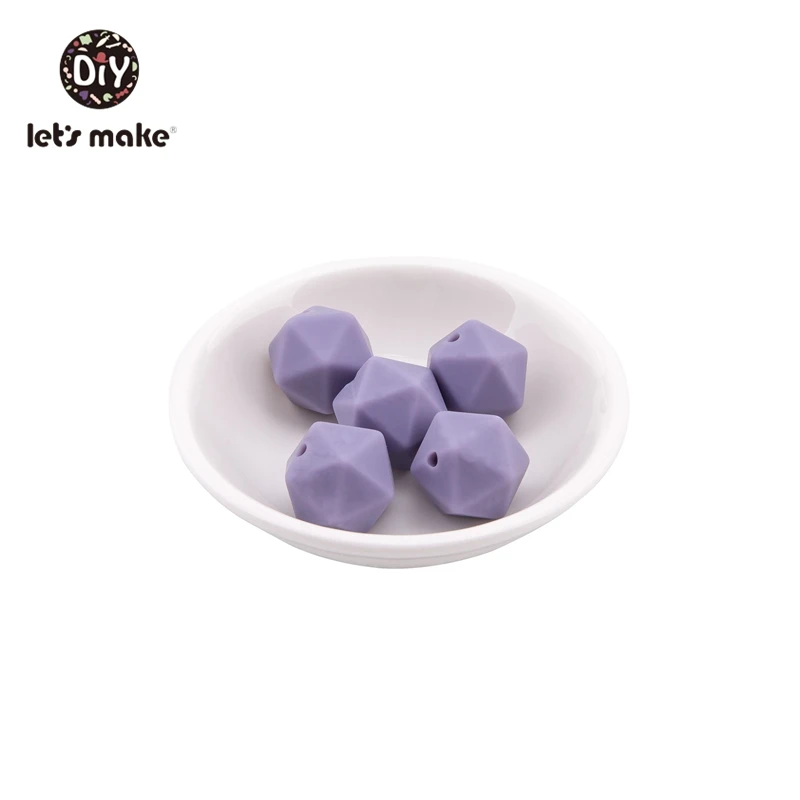 lilac Let' s сделать 20 шт. Силиконовые Бусины Пищевой шестигранный силиконовый шарик 14 мм Сделай своими ругами слингобусы соска цепь Bpa Бесплатный Детский Прорезыватель - Цвет: lilac