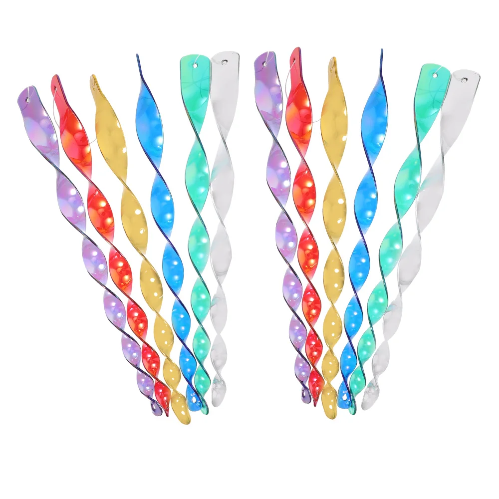 

12pcs Bird Repellent Rods Wind Twisting Reflective Scare Rods for Farm