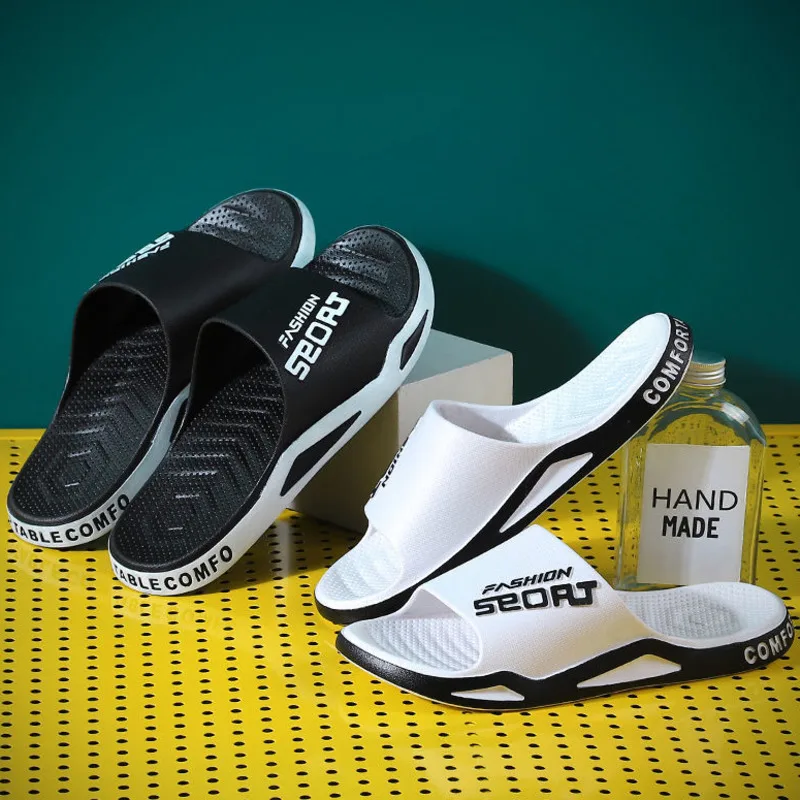 

2021 New Summer Big size mens comfy slippers PVC non-slip thick-soled slippers indoor outdoor slippers best house mens slippers