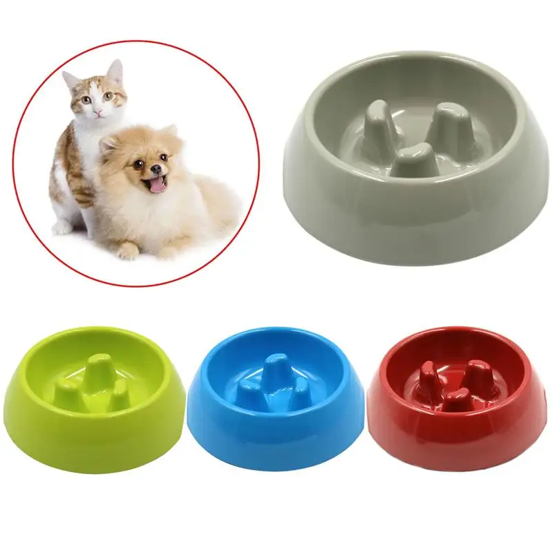

Creative 1 Pcs Cat Bowl Non-Slip Pet Kitten Slow Food Feeder Pet Cats Dogs Drinking Dish Feeder Cats Feeding Bowl Accessories