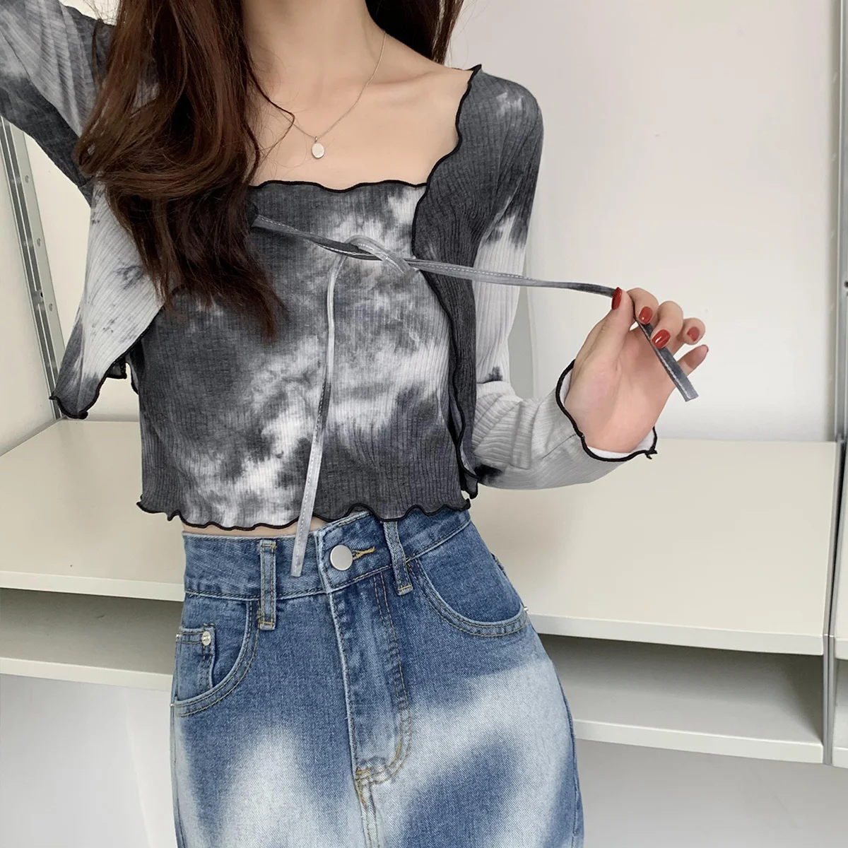 

Цена Галстук окрашенный кардиган защитная одежда топ комплект из двух частей