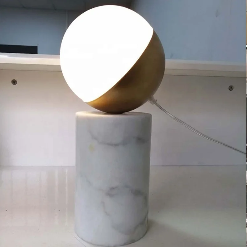 Постмодерн мраморная основа стеклянный шар Shadelamp стоящая настольная лампа lampada Da