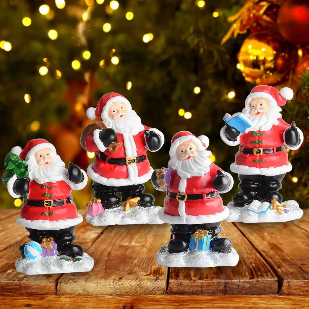 2020 Санта Клаус миниатюрное украшение рождественские фигурки изделия из смолы
