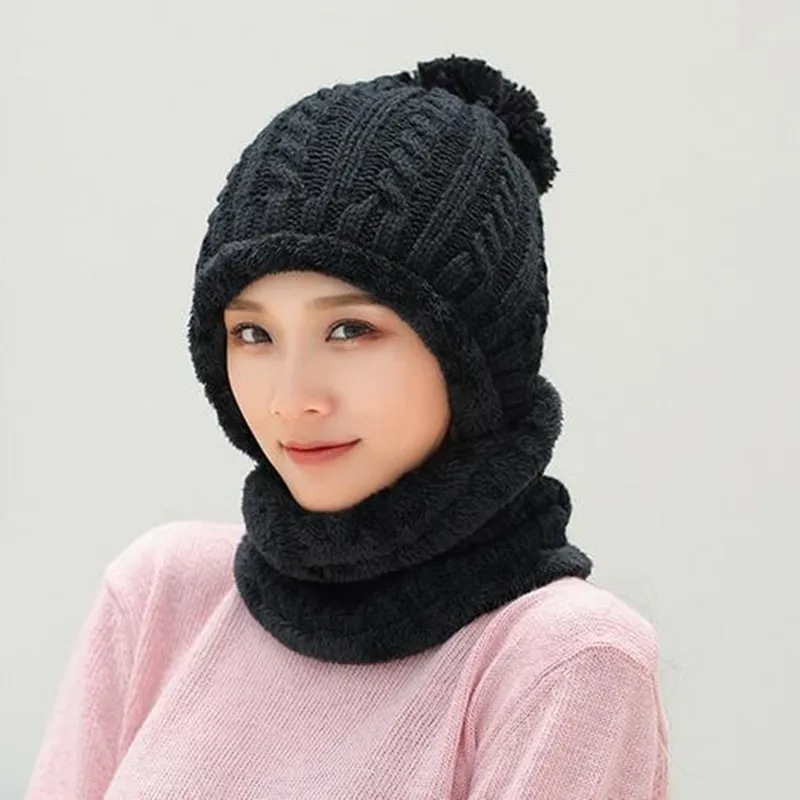 Seioum новинка Европейская Женская вязаная шапка зимняя теплая чистый цвет Завитая