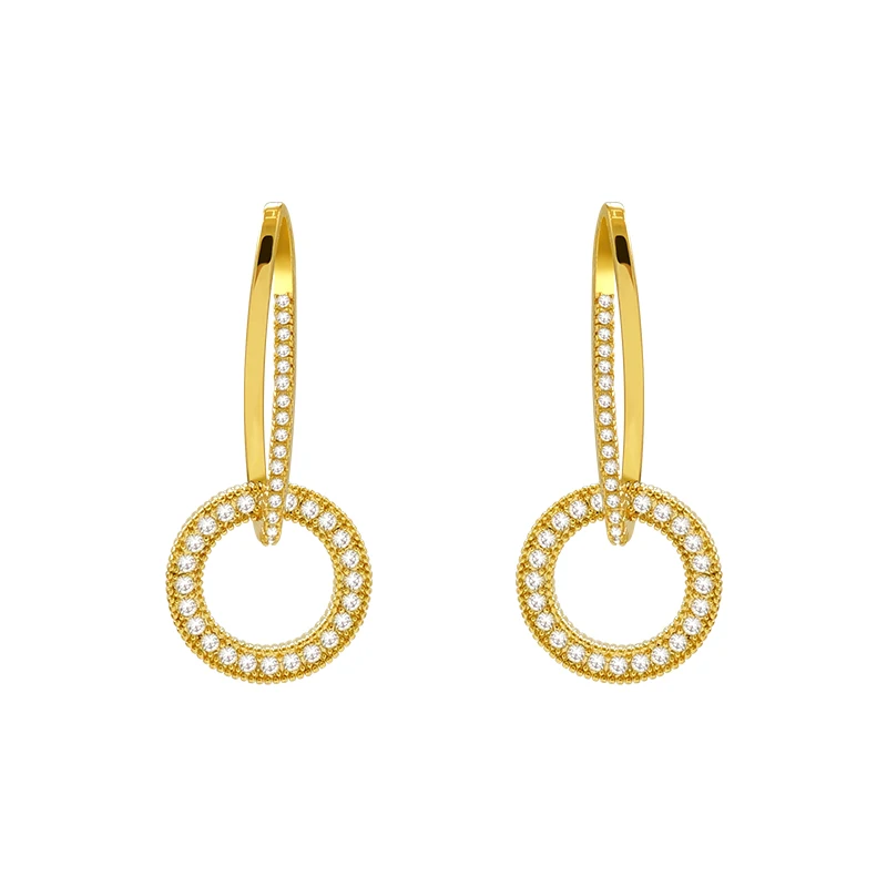 

2020 classic micro zircon Circle Earrings exquisite women jewelry Christmas gifts unusual Earrings for girl party luxury earring