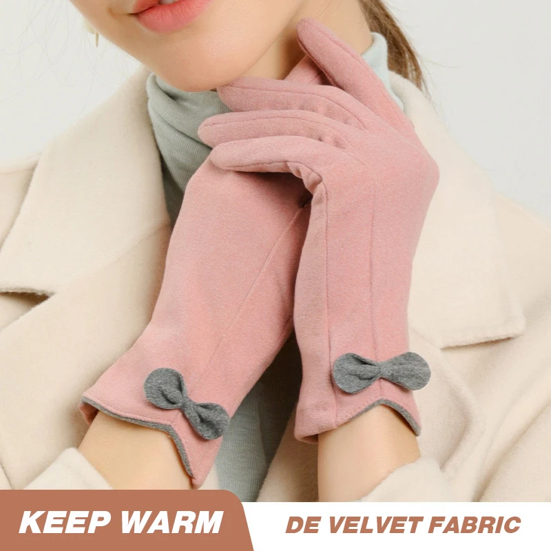 

Высококачественные зимние перчатки, женские бархатные теплые ветрозащитные перчатки, для улицы, вождения, езды на велосипеде, с сенсорным э...