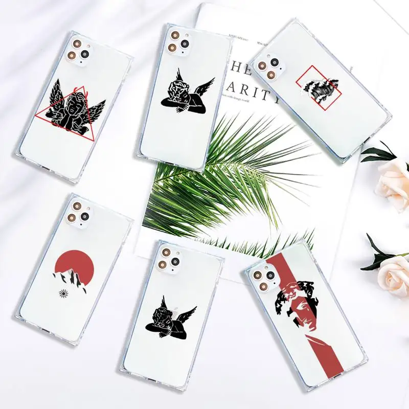 

David lines Adam Abstract Art Phone Case Transparent for iPhone 7 8 11 12 se 2020 mini pro X XS XR MAX Plus