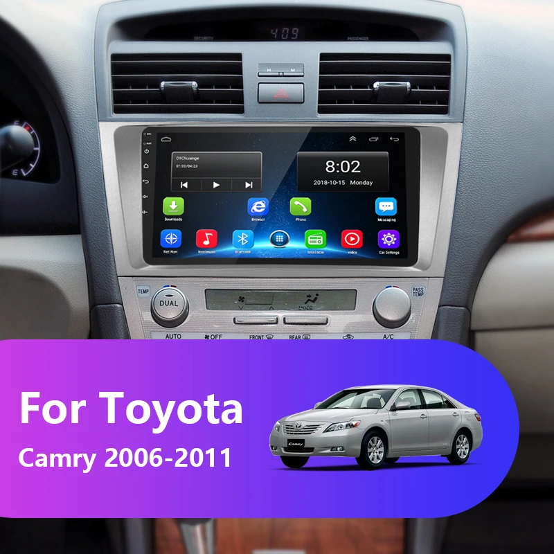 " 2 Din 2G+ 32G ips Android 8,1 автомобильный Радио Мультимедиа Видео плеер для Toyota Camry 7 XV 40 50 2006-2011 gps навигация+ рамка
