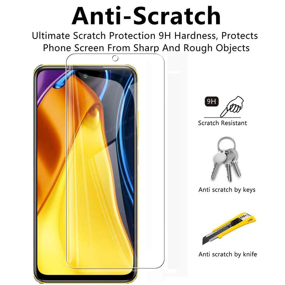 6 in 1 tempered glass for xiaomi poco m3 pro 5g full cover screen protector lens film for mi poco f3 x3 nfc safety glass free global shipping