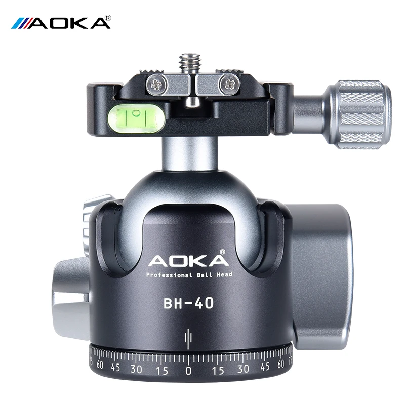 Фото AOKA BH40 Загрузка 22 кг высококачественная алюминиевая шаровая головка с низким гравитанием для штатива №1