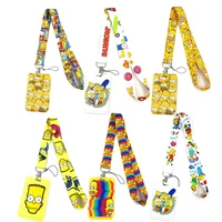 funny anime cartoon character fashion lanyard id badge holder bus pass case cover clip bank credit card holder strap card holder