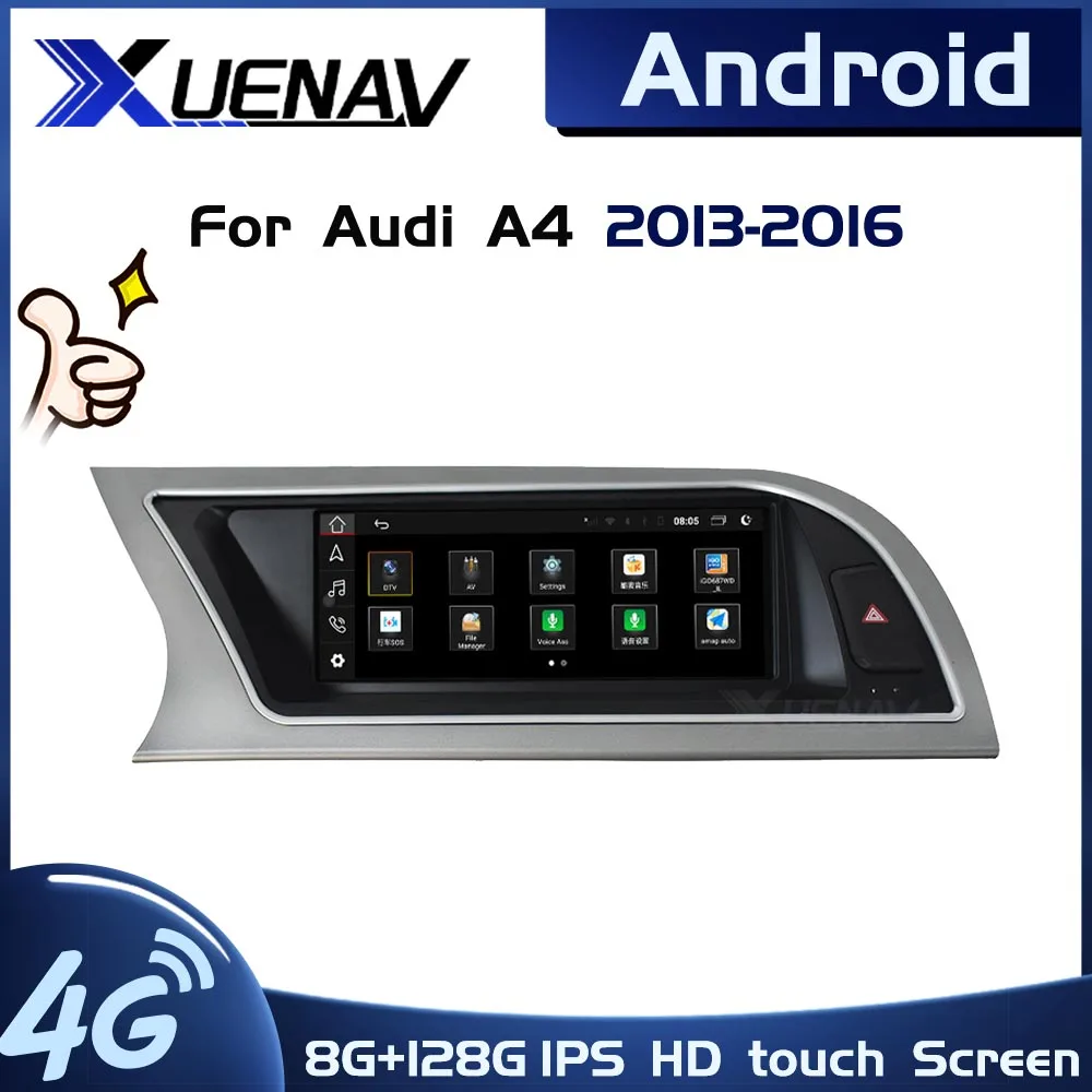 

Автомобильный мультимедийный GPS-навигатор для Audi A4 2013, 2014, 2015, 2016, Android, 8 ядер, HD-экран, DVD, 2 Din, автомобильный радиоприемник Carplay