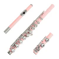 16 holes flute closed hole c key pink professional flute concert with box cleaning cloth stick glove woodwind musical instrument
