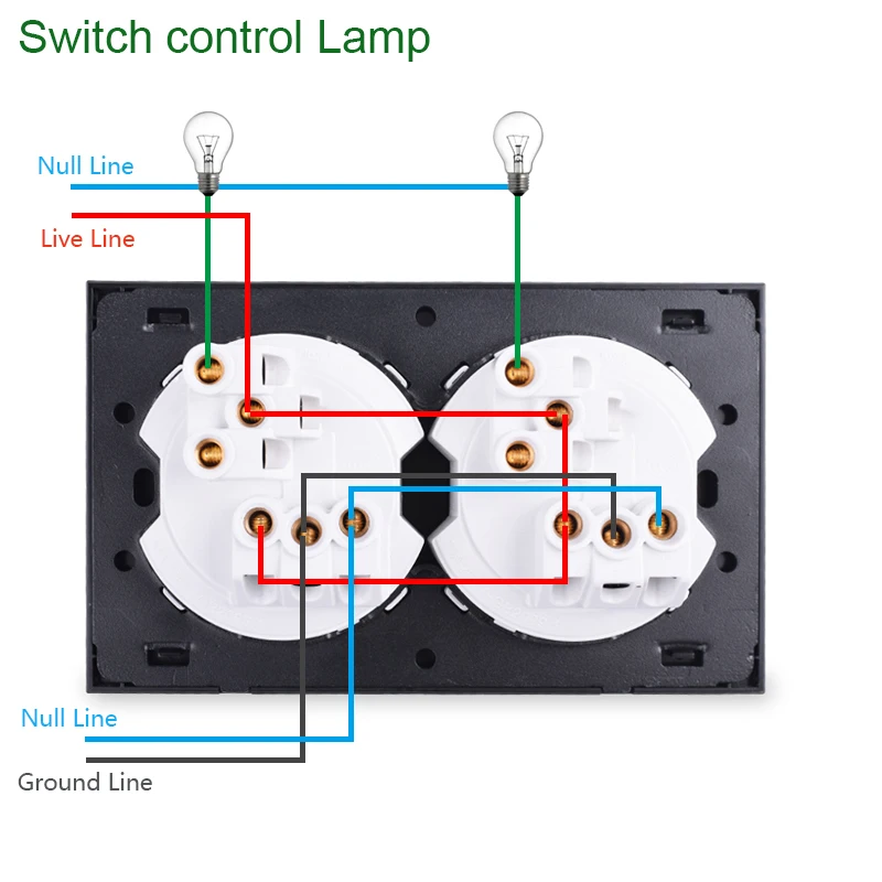 Coswall двойная универсальная настенная розетка из чистого стекла 13а 2-позиционный