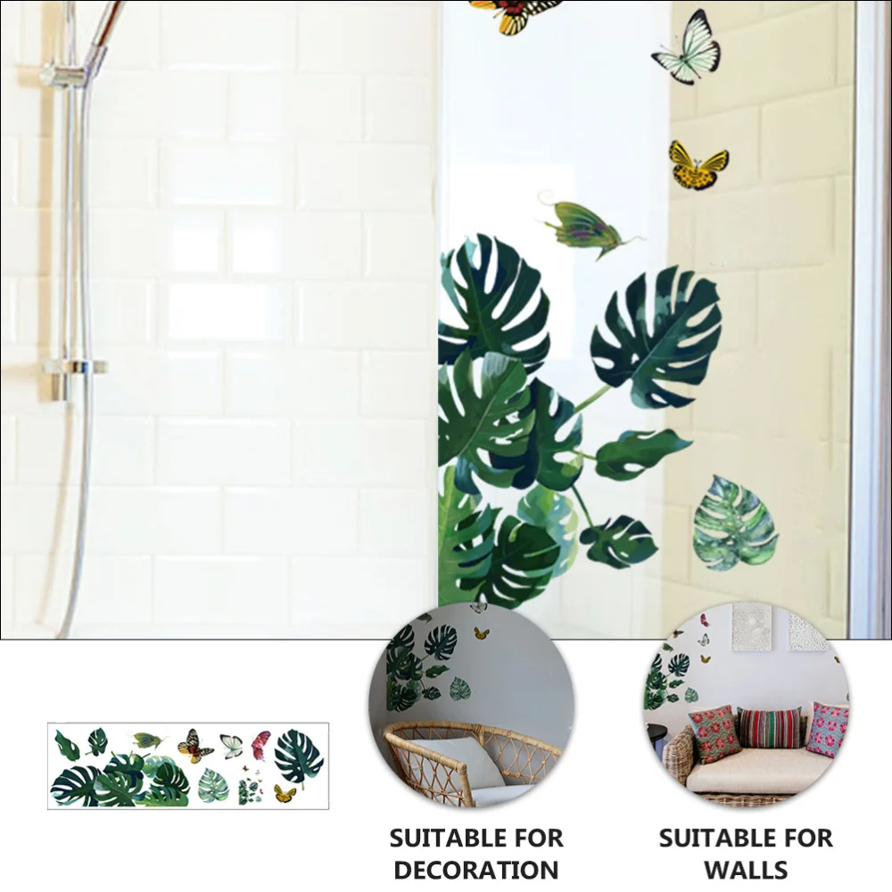 

2 Sheets DIY Banana Leaves Wall Sticker Background Plant Wall Art Stickers