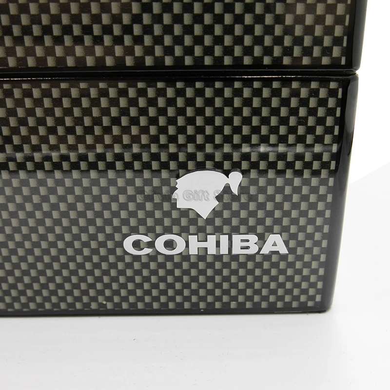 

Cohiba Cedar Wood Carbon Fiber High-end Cigar Case Humidor Tobacco Storage Travel Cigar Box With Humidier And Hygrometer Humidor