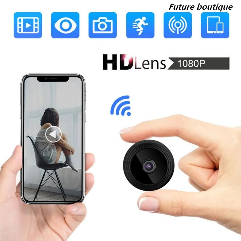 

Беспроводная мини-камера с функцией ночного видения, Wi-Fi, 1080P