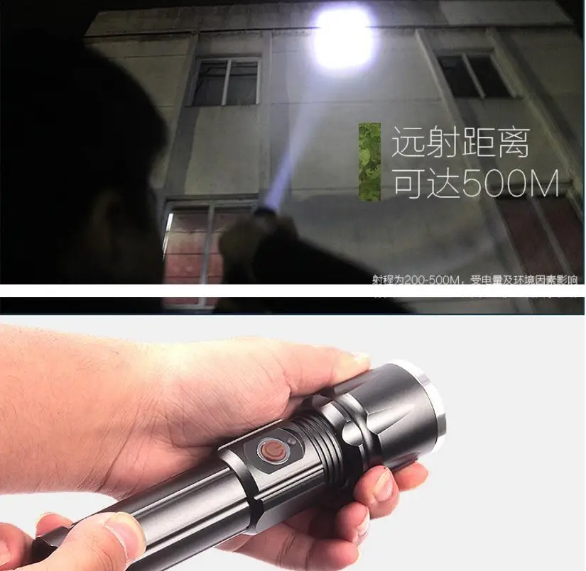 

Powerful L2 Led flashlight Lanterna flash lamp long Range super Bright Torch zoomable focus for outdoor fishing hunting camping