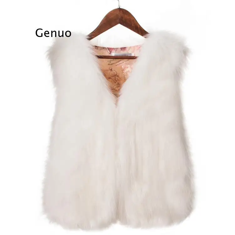 Шуба из искусственного меха плюшевая Повседневная теплая облегающая безрукавка