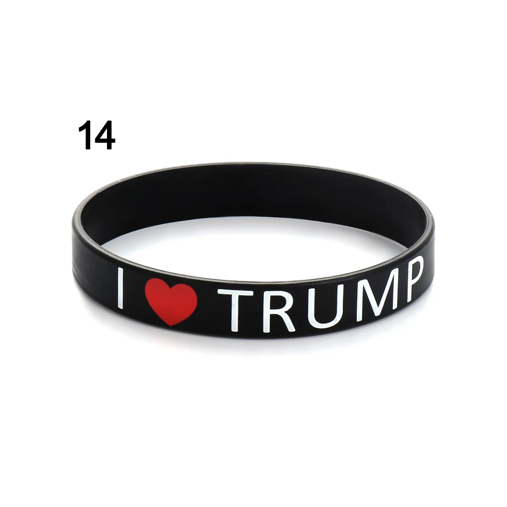 Other-14 1 шт. Trump President силиконовые браслеты модный синий красный разноцветный браслет повседневные унисекс растягивающиеся модные аксессуары - Окраска металла: Other-14