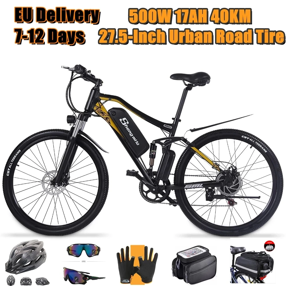 Shengmilo Ebike M60 500W Mens Mountain Bike  Adult Electric Bicycle City 48V17AH Lithium Battery 40KM/H Electric Bike