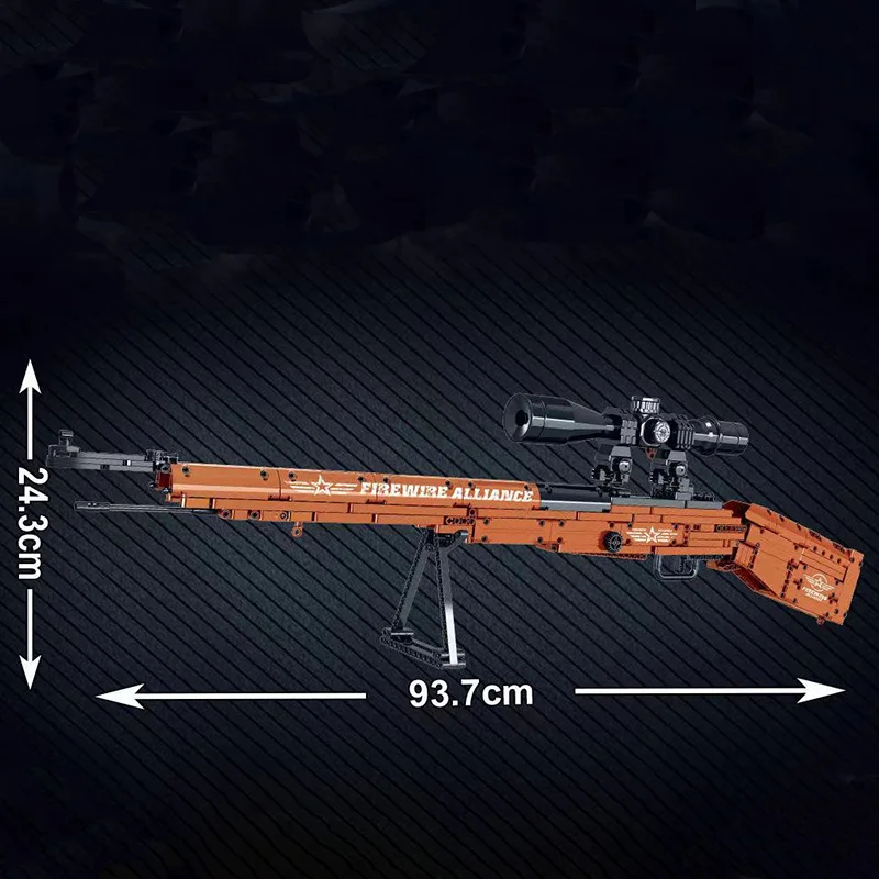 Штурмовая винтовка Mork AK47 пулемет Sharpshooter 98K снайперская строительные блоки модель