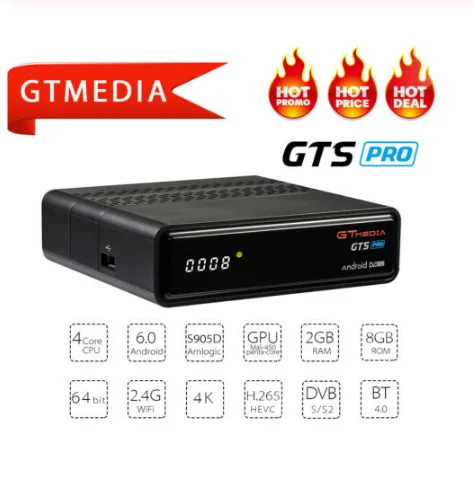Оригинальный спутниковый ресивер Gtmedia GTS Pro DVB S2 + Android 6 0 ТВ приставка 4k BT4.0