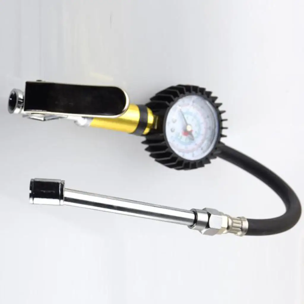 Сверхмощный 200 PSI шиномонтажный манометр со шлангом и гнездо для быстрого