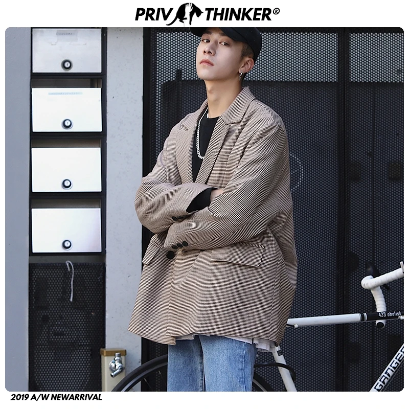 Privathinker, Мужская Осенняя Корейская уличная одежда, блейзеры, куртка,, Мужская s Harajuku, Блейзер, мужской блейзер с длинным рукавом, свободный, модная одежда