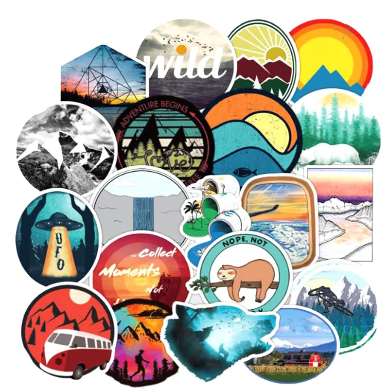 10/50 шт в наборе для путешествий на открытом воздухе Пеший Туризм Стикеры s