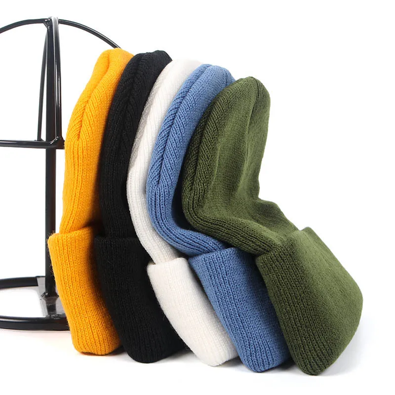 Вязаная крючком шапка с милой улыбкой Новинка Осень 2019 однотонные теплые шапочки