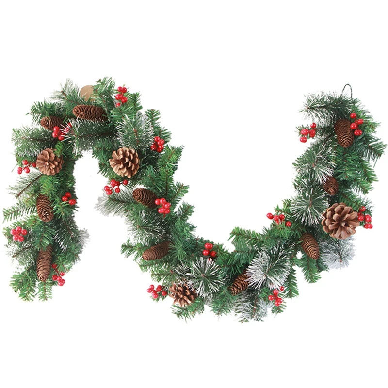 

Christmas Garland Battery Operated with Lights, Prelit Christmas Garland Greenery Outdoor Lighted Pine Garland