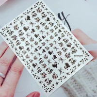 black small flower pattern nail art sticker self adhesive transfer decal 3d slider diy sticker nail decoration manicure