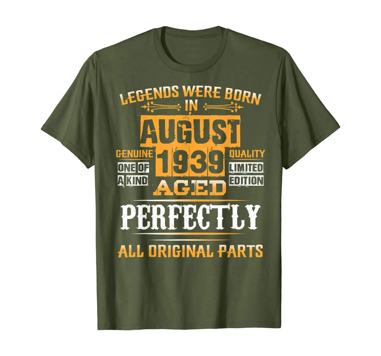 

Vintage August Shirt 1939 Birthday Gift For 80 Yrs Old D2 T-Shirt