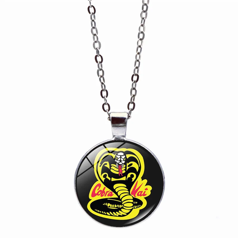 Колье для женщин с камнем Cobra Kai Time Gemstone из серебра на цепочке для свитеров, мужские ювелирные изделия.