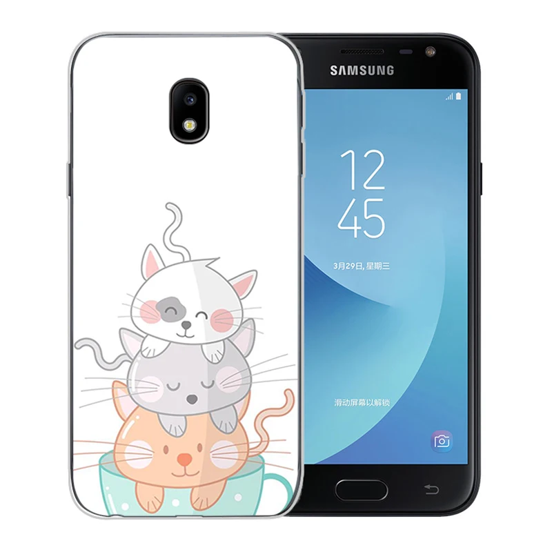 Kawaii Molang мультфильм аниме кот Рисунок мягкий чехол для телефона Samsung Galaxy J5 J7 2016 J3 2017